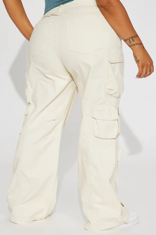 Weekender Wide Leg Cargo Pant - Ivory