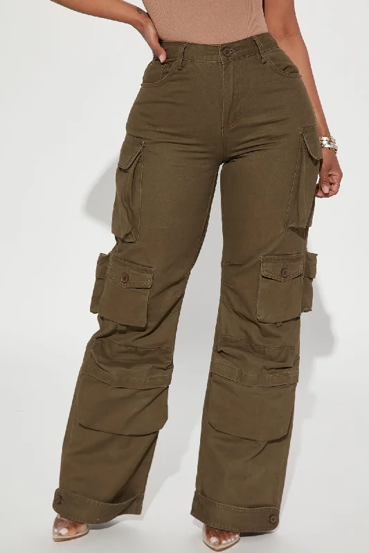 Weekender Wide Leg Cargo Pant - Olive