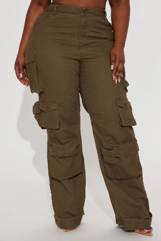 Weekender Wide Leg Cargo Pant - Olive