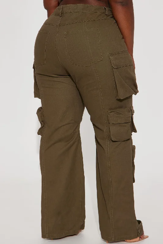 Weekender Wide Leg Cargo Pant - Olive