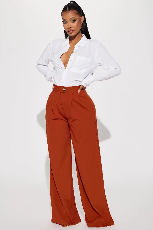 What Matters Most Wide Leg Trouser - Rust