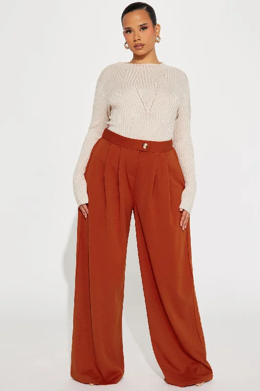 What Matters Most Wide Leg Trouser - Rust