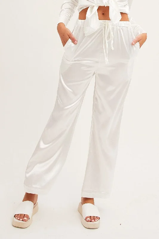 White Wide Leg Pants