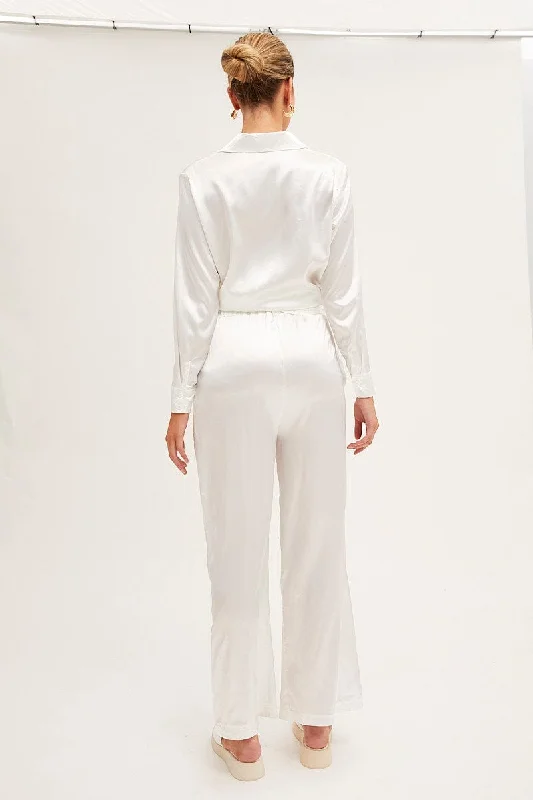 White Wide Leg Pants