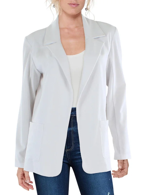 Womens Notch Collar Oversized Open-Front Blazer