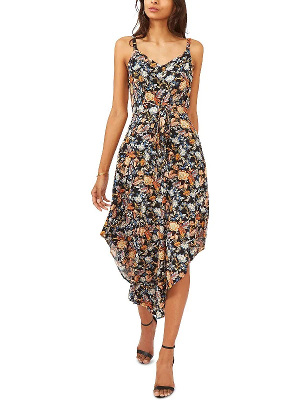 Womens Wide Leg Floral Jumpsuit