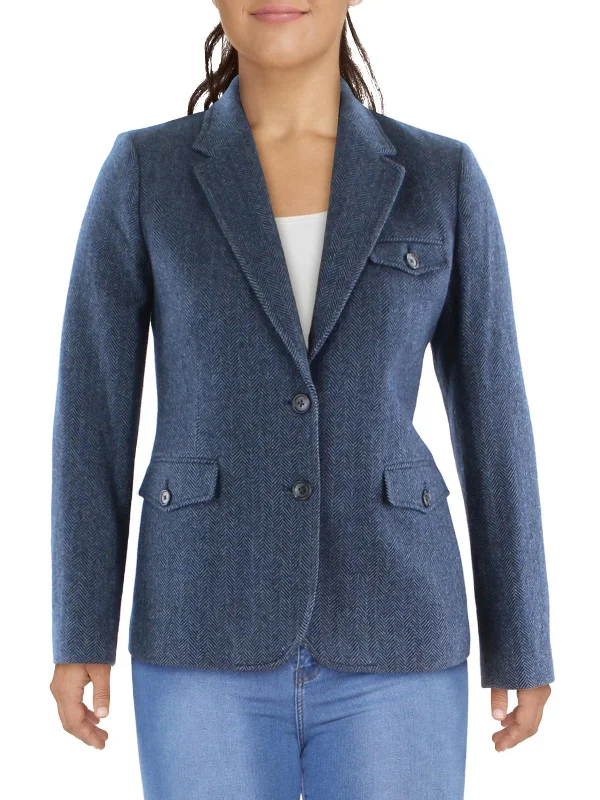 Womens Wool Business Two-Button Blazer