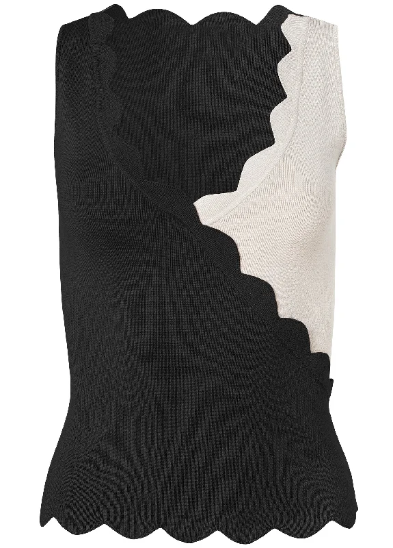 Color block tank sweater - Black & Off White