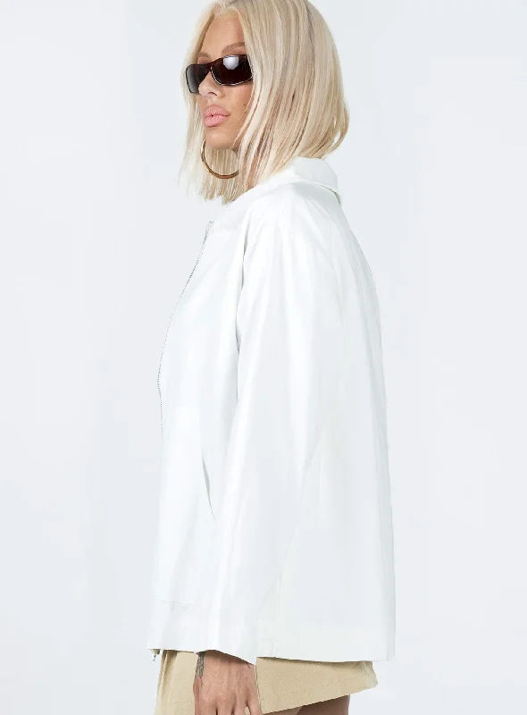 Yasemin Zip Up Jacket White