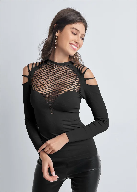 Strappy seamless top - Black