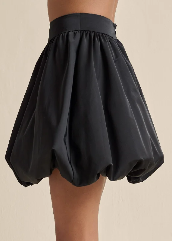 Taffeta Bubble Skirt  - Black