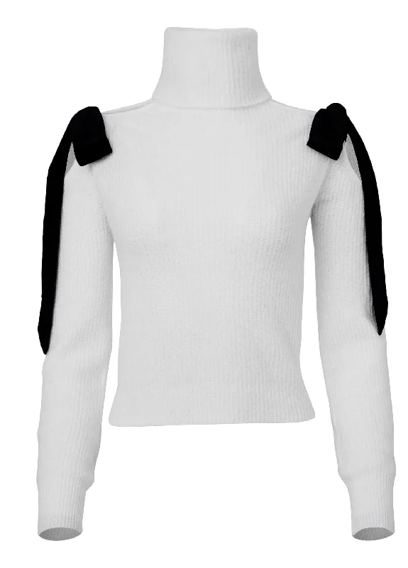 Cold shoulder bow sweater - Off White