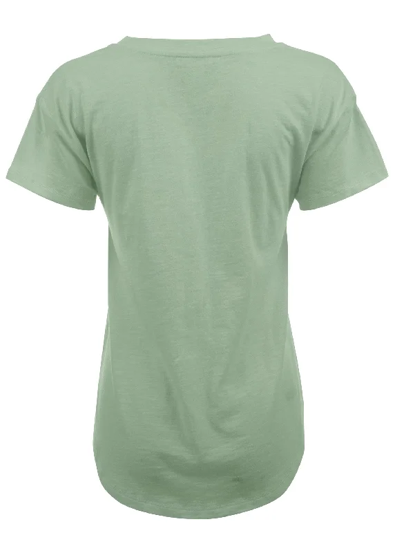 Cotton slub V-Neck tee - Basil