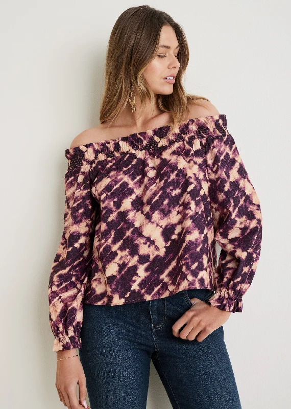 Off-the-shoulder top - Desert Tie Dye