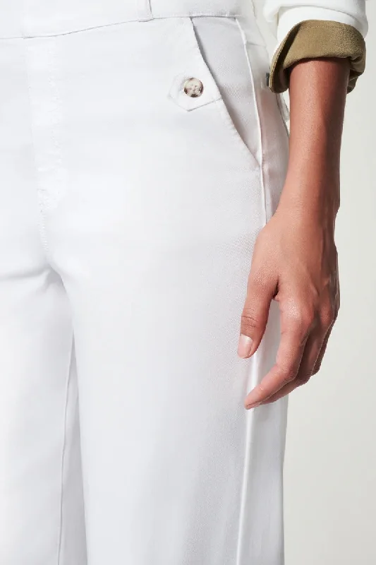 Spanx Bright White Stretch Twill Cropped Wide Leg Pant