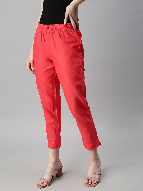 Woven Kurti Pant-Coral