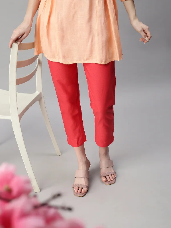 Woven Kurti Pant-Coral